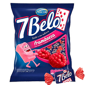 Bala Mastigavel 7 Belo Pacote 500gr Framboesa Arcor
