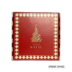 Caixa Para 4 Brigadeiros Natal 9X9X4,5CM 10 Und - CROMUS