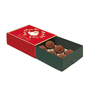 Caixa Luva C/ Puxador Para 6 Doces Noel Vitoriano 13X9X4,5CM Natal - 10 Und-CROMUS