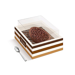 Caixa New Moldura para Meio Ovo 250g - Tons de Chocolate - 06 Unidades - Cromus Páscoa