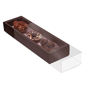 Caixa Luva Moldura para 3 Meio Ovos Marrom/Rose Gold 50G (13003376) - 6 Unidades - CROMUS