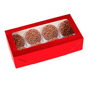 Caixa Basic Para 8 Doces Vermelho 10 Unidades - IDEIA