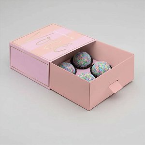 Caixa Luva com Puxador para 4 Docinhos Candy Rosa