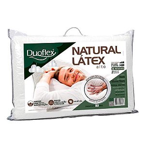 Travesseiro Natural Látex Alto Duoflex - 50x70x16cm