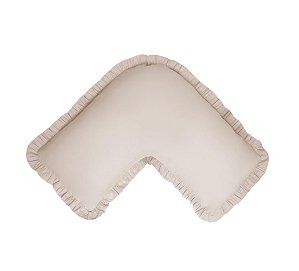 Capa Travesseiro Veet Adulto Bege Babado Liso