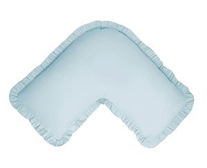 Capa Travesseiro Veet Adulto Azul Bebê Babado Liso