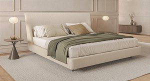 Cama Estofada Azaléia Elos – Luxo e Design Curvo em Goiânia