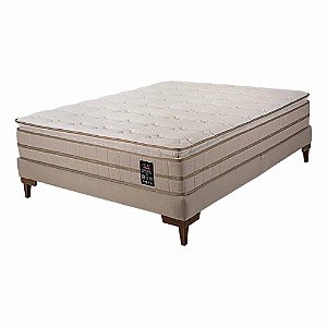 Cama Box com Colchão Queen Molas Ensacadas Visco Plus FA Colchões - 158x198
