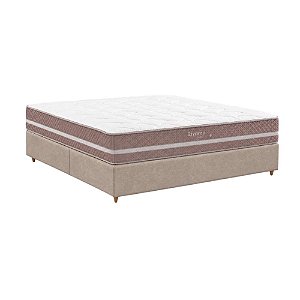 Cama Box Queen com Colchão Herval Livorno 158x198 em Goiânia