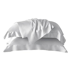 Jogo de Cama Queen Kacyumara 400 fios 100% Bambu Bali Branco