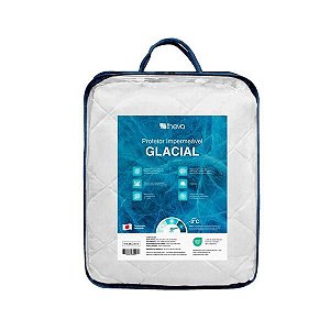 Protetor de Colchão Casal Glacial Theva 140×190 – Toque Gelado e Impermeável