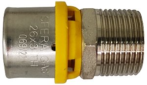Conector Macho Prensar Gás 20MMX3/4" Multicamada Sferagas Kit com 12 unidades