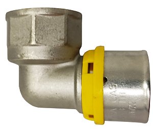 Cotovelo Fêmea  Prensar Gás 20MMX1/2" Multicamada Sferagas Kit com 10 unidades