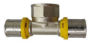TÊ Fêmea  Prensar Gás 16MMX1/2" Multicamada Sferagas Kit com 12 unidades