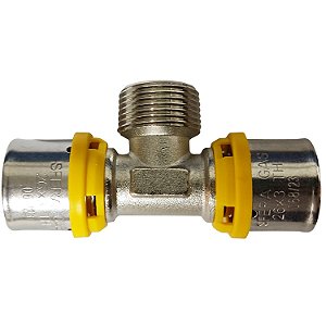 TÊ Macho  Prensar Gás 16MMX1/2" Multicamada Sferagas Kit com 12 unidades