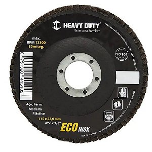DISCO FLAP ECOINOX FIBRA CONICO 4.1/2 GRANA 40 - 5 UNIDADES