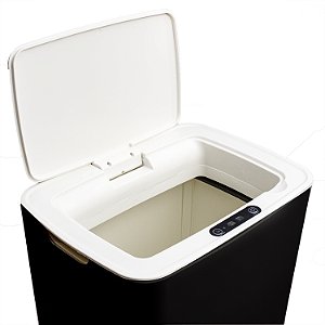 LIXEIRA INTELIGENTE AUTOMATICA C/ SENSOR DE APROXIMACAO - 14 LITROS PILHA AA - PRETA