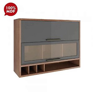 ARMARIO RONIPA 2P. ABRIR BASCULANTE REFLECTA SYRAH 120CM CASTANHO / CHUMBO