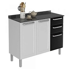 BALCAO ITATIAIA TRIPLO 3P 2G C/ TAMPO LUCE IG3G2 105 BRANCO / PRETO 1106