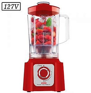 LIQUIDIFICADOR ARNO POWER MAX LN54 1000W 15 VEL 127V VERMELHO
