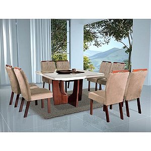 Sala de Jantar Luxury 8 cadeiras Stela