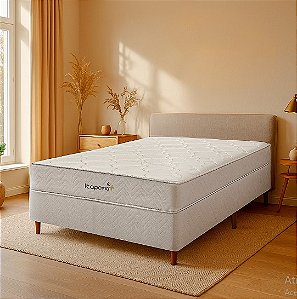 Conjunto Box Casal 138cm Itapema com Molas Ensacadas
