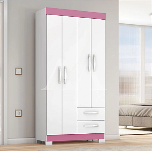 ROUPEIRO 4P. ABRIR 2G NOTAVEL NT 6010 BRANCO NEW/ROSA FLEX
