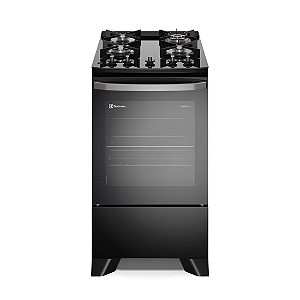 Fogão 4 bocas Electrolux Preto FE4GP Efficient com Mesa de Vidro, PerfectCook e VaporBake - Bivolt