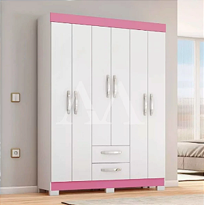 ROUPEIRO 6P. ABRIR 2G NOTAVEL NT 6015 BRANCO NEW/ROSA FLEX