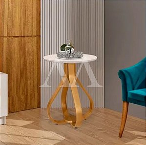 MESA LATERAL JA INOVARE C/VIDRO NATURE/OFF WHITE