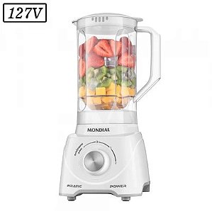 LIQUIDIFICADOR MONDIAL PRATIC POWER L-97-W 2 VEL 127V BRANCO