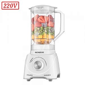 LIQUIDIFICADOR MONDIAL PRATIC POWER L-97-W 2 VEL 220V BRANCO