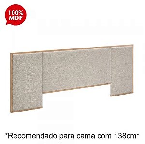 CABECEIRA DE CASAL ROBEL CONCEPT 1.38 C/2 PAINEIS LATERAIS ESTOFADA HANOVER/TEC BUCLE
