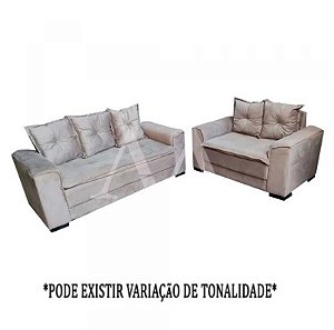 CJ ESTOFADO BOMFLEX 2/3 LUGARES HAITI AREIA ASTECA VELUDO INCA 03