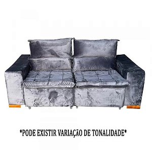 ESTOFADO BOMFLEX CHILE RETRATIL CINZA VELUDO ASTECA 09