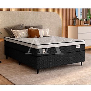 CJ BASE BOX/COLCHAO 138X188X72 PLUMATEX SMARTFLEX BLACK MOLAS ENSACADAS