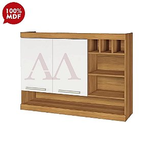 ARMARIO NESHER 2P ABRIR C/ ADEGA BURGUESA PREMIUM 120CM FREIJO / BRANCO 500546