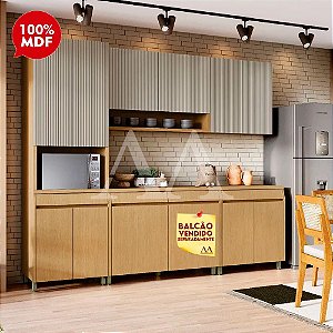 COZINHA NESHER SIMONE MENDES COMPACTA CARVALHO/GREIGE 500986