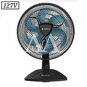 VENTILADOR CADENCE EROS TURBO VTR409 40CM 6 PAS 3 VEL 127V PRETO / AZUL