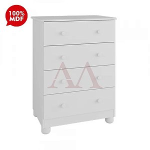 COMODA 4G PEROBA JUNIOR SIMPLES BRANCO BRILHO