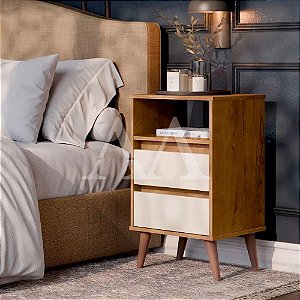 MESA DE CABECEIRA 2G EJ RETRO ROMA FREIJO/OFF WHITE
