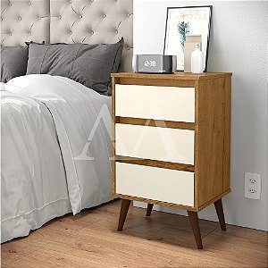 MESA DE CABECEIRA 3G EJ RETRO WOOD FREIJO / OFF WHITE