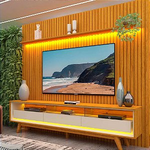 COMBO RACK PAINEL GELIUS REQUINTE 212 NOBRE 2.3 C/LED NATURALE/OFF WHITE