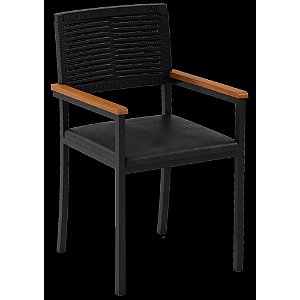 CADEIRA PAONANDA VIENA C/BRACO C/CORDA PRETO FOSCO