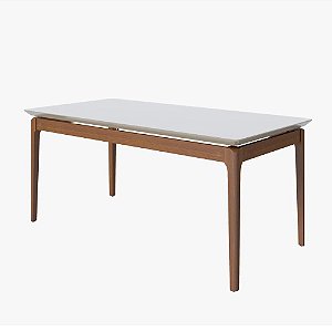 MESA IMCAL WIND 1.6 C/ VIDRO RETANGULAR OFF WHITE / NATURE