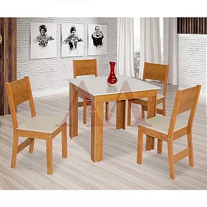 CJ MESA 4C SAO CARLOS MILENA QUADRADA 80x80 FREIJO / OFF WHITE