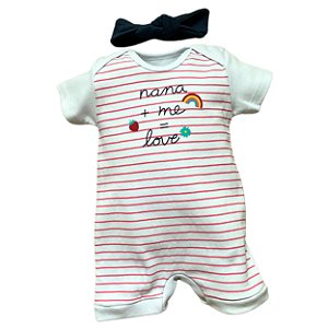 Macaquinho Curto Menina listrado GG