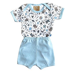 Conjunto Short e Body Manga Curta