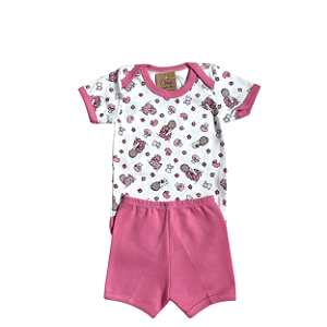 Conjunto Short e Body Manga Curta