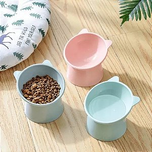 Comedouro Bebedouro Elevado Gatinho Acrílico Gatos E Cães